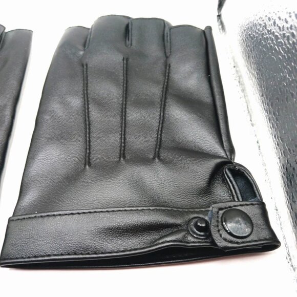 Faux Leather Fingerless Gloves-Black New - Picture 6 of 10